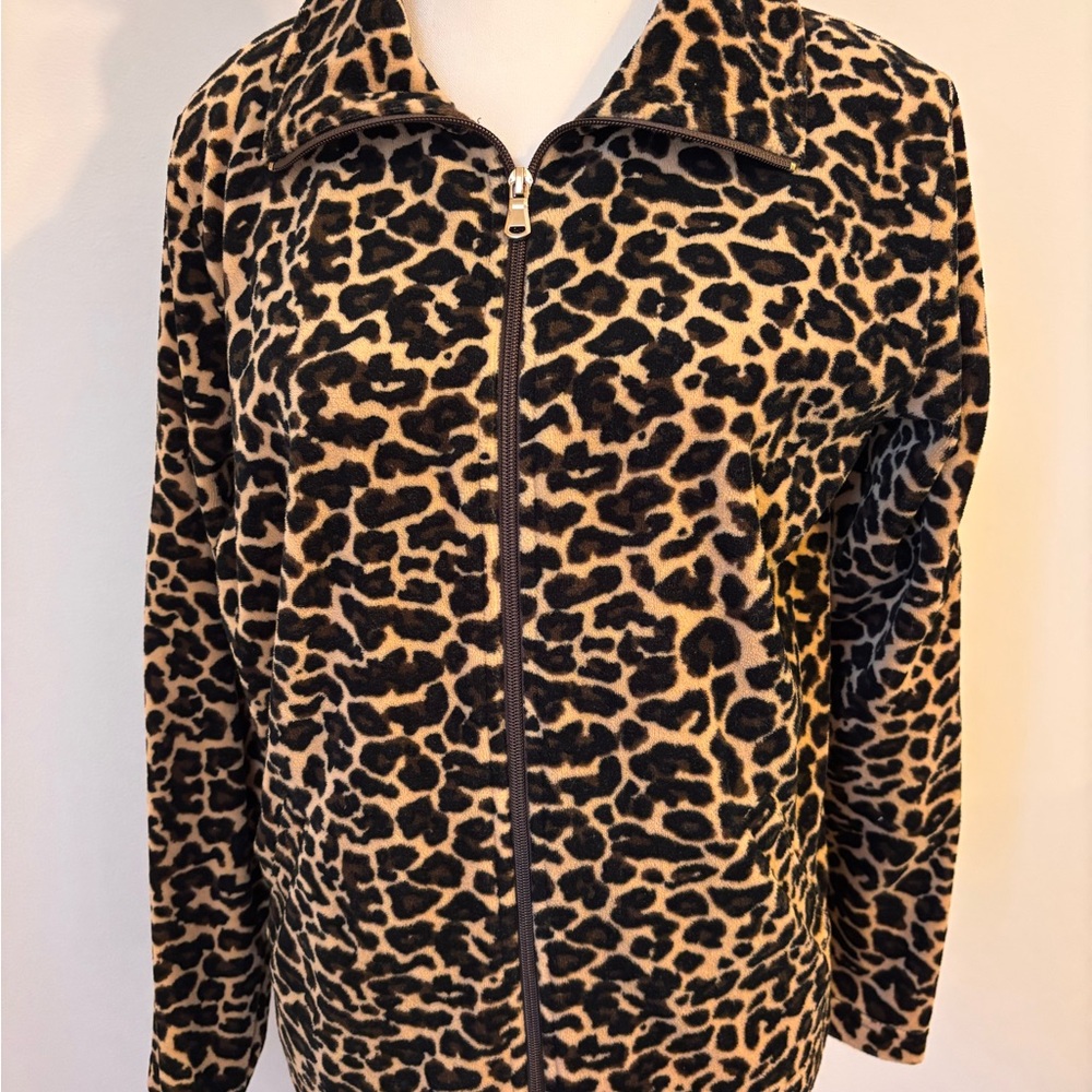 Kim Rogers Leopard Print Teddy Jacket